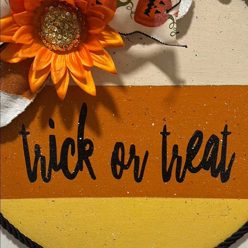 Hand Crafted Orange and Yellow Holiday Wreath with Festive Accents